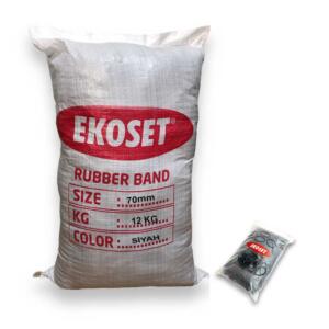 70mm Siyah Renkli Kauçuk Paket Ambalaj Lastiği 12Kg Koli