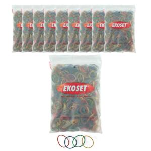 Renkli Küçük Paket Toka Lastiği 4 Renk 40mm 1000li 10 Paket